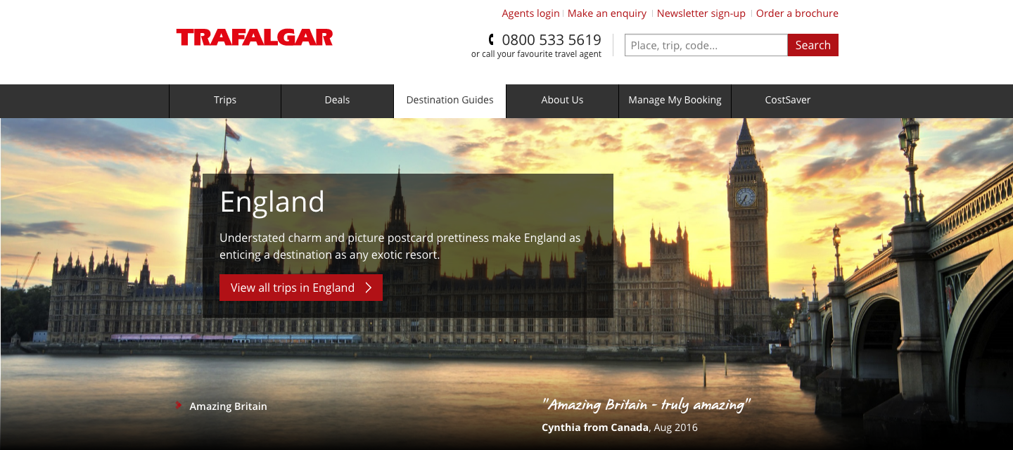 trafalgar tours limited